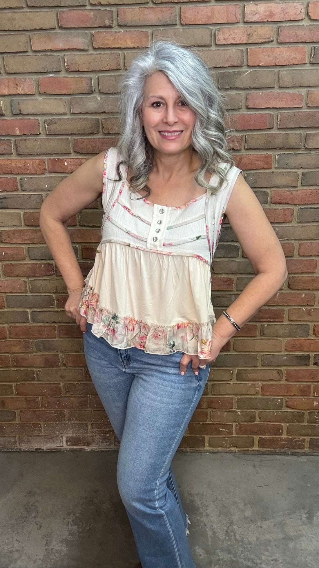 Natural Babydoll Tank Top - Vintage Vault Boutique