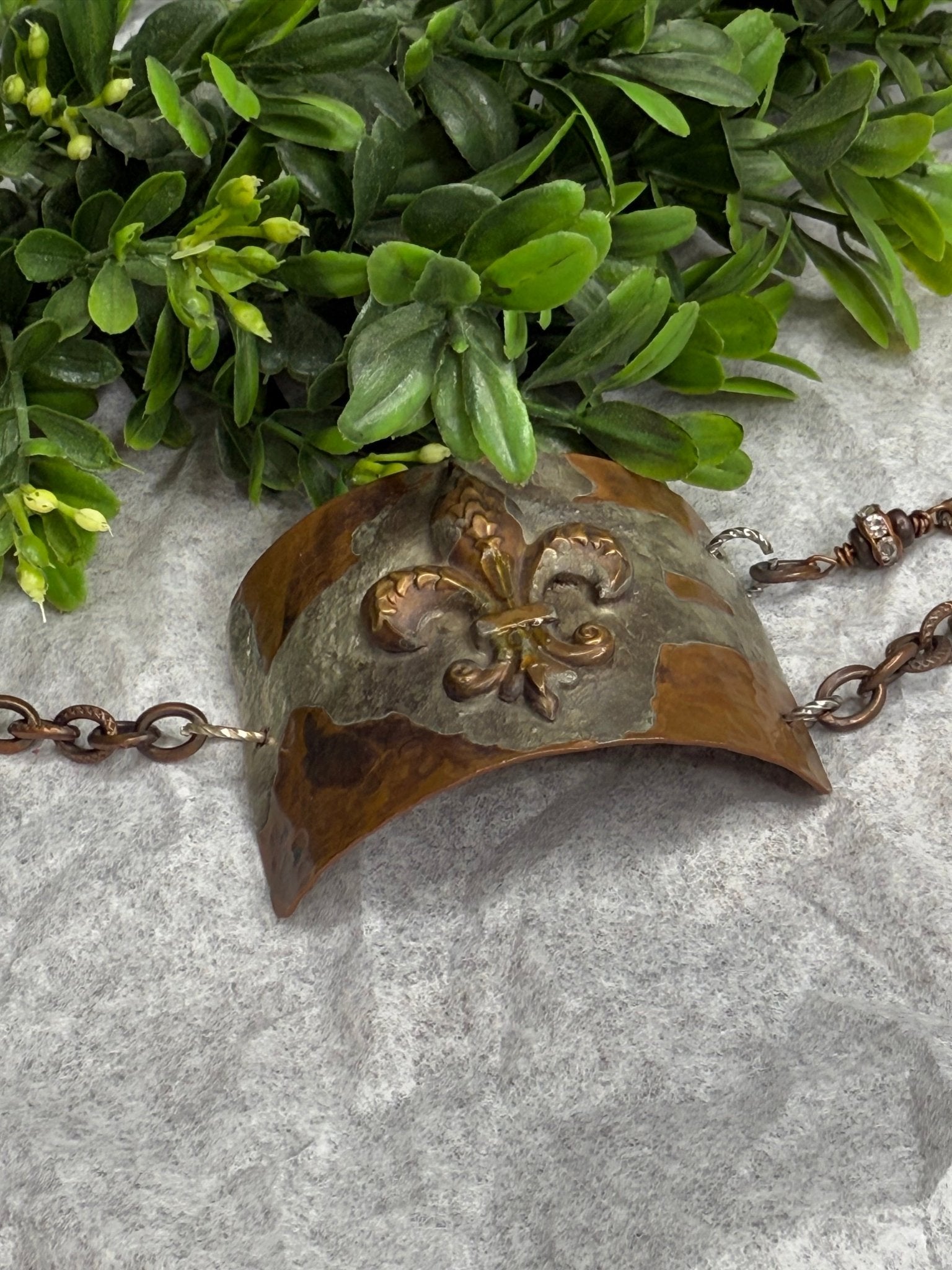 Hand Forged Half Cuff Fleur - de - lis - Vintage Vault Boutique