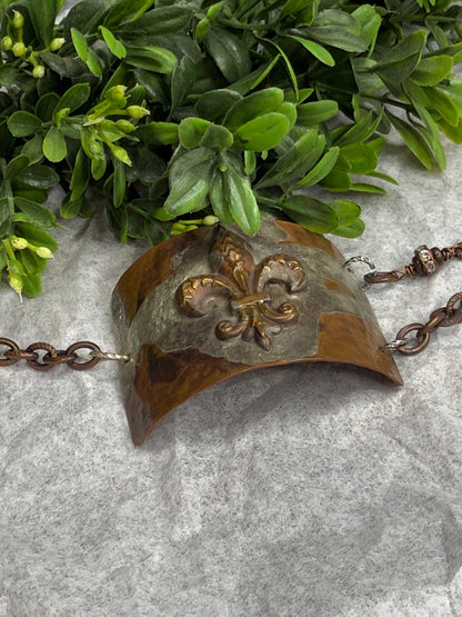Hand Forged Half Cuff Fleur - de - lis - Vintage Vault Boutique