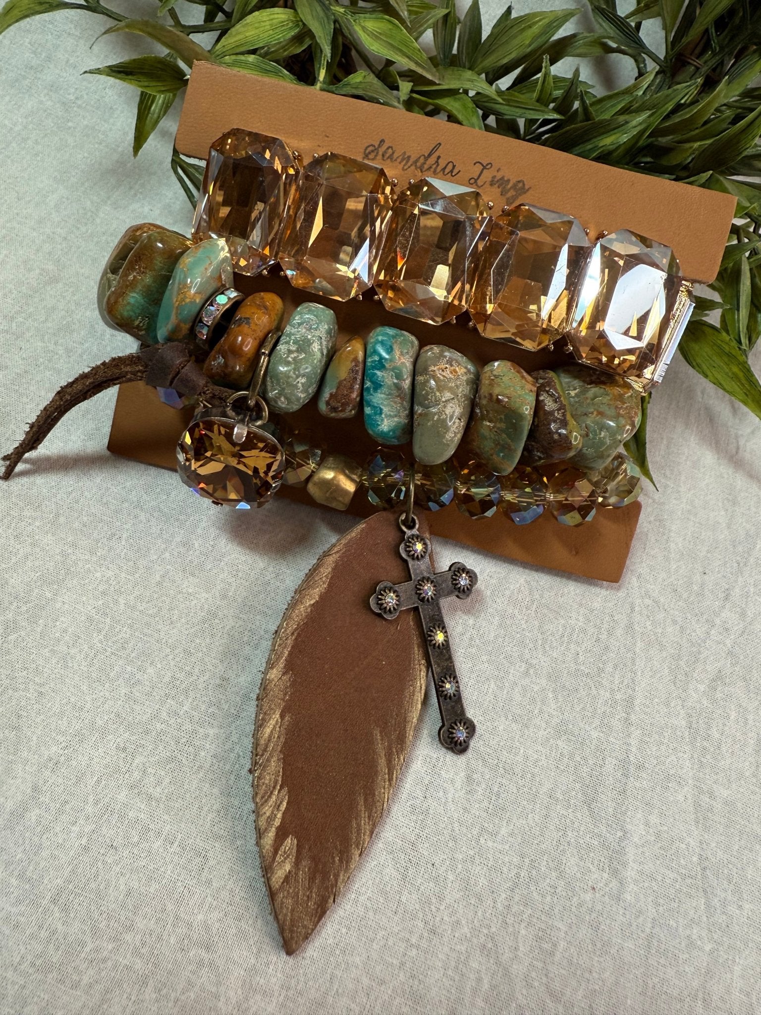 Turquoise Bling Bracelet Stack - Vintage Vault Boutique