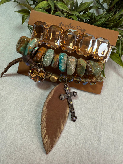 Turquoise Bling Bracelet Stack