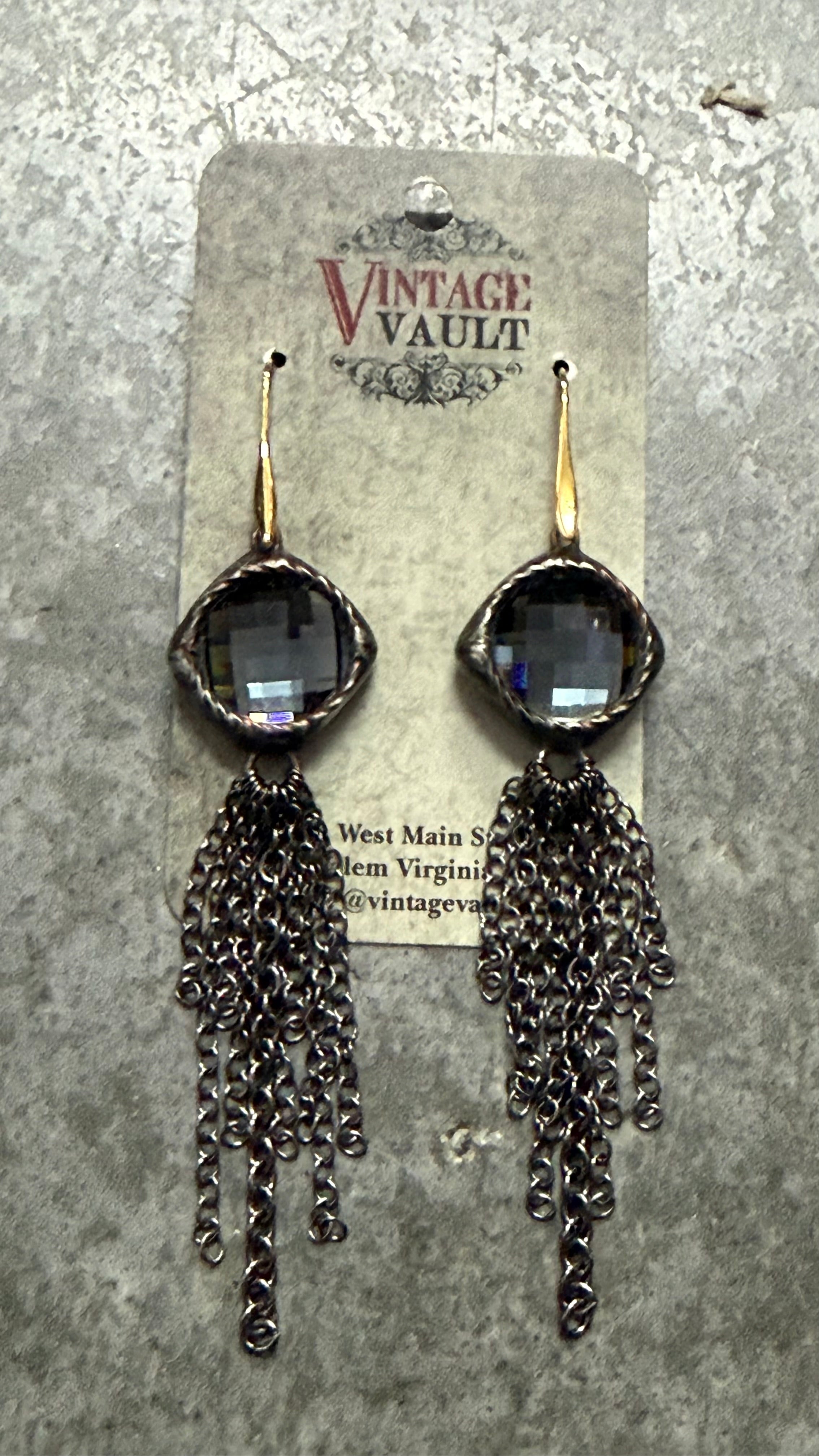 Crystal Chain Tassel Earring