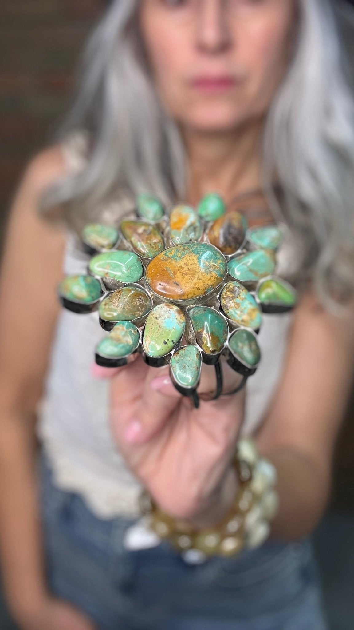 Large Turquoise Cuff - Vintage Vault Boutique