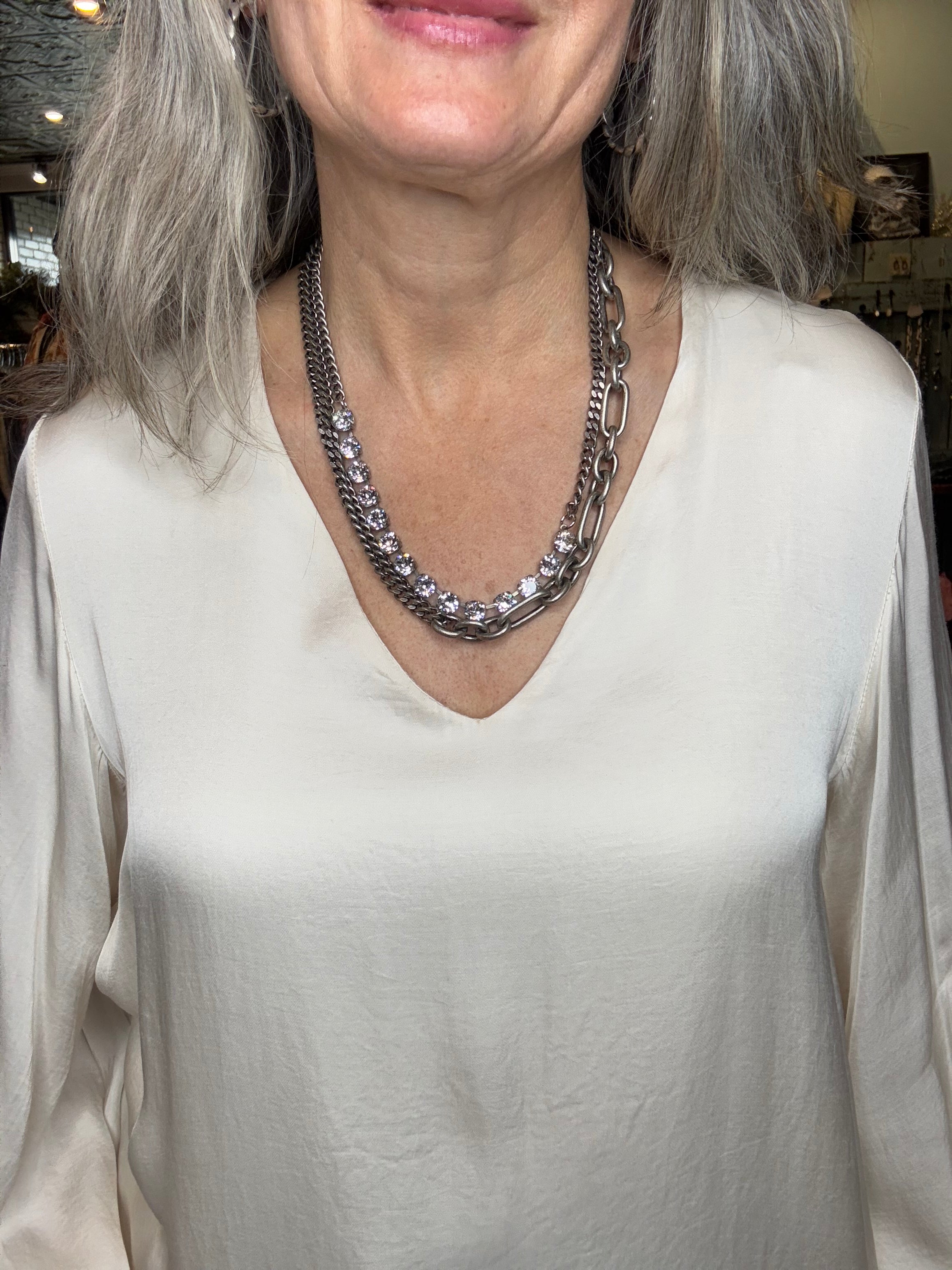 Cricket Necklace in Antique Silver