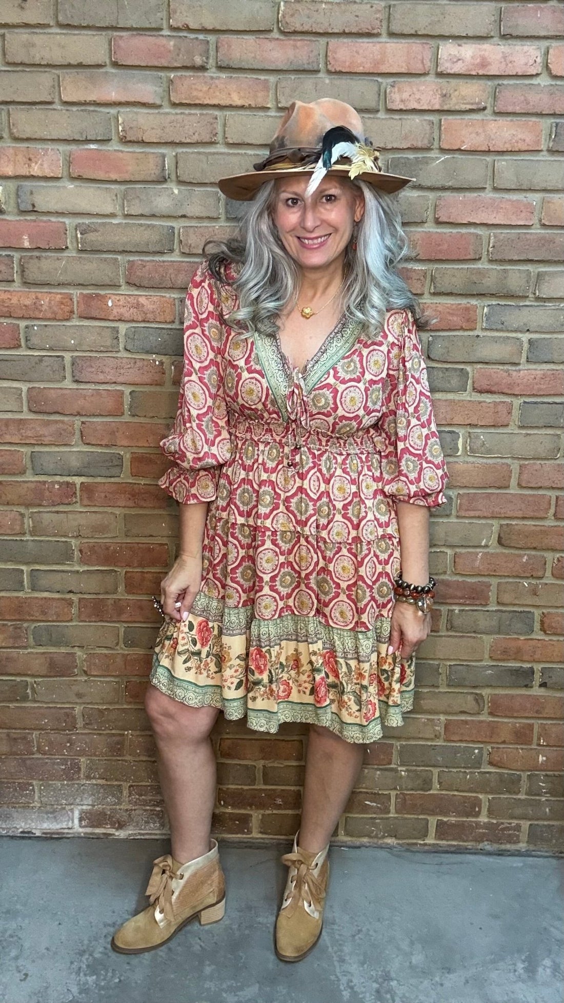 V-Neck With Tassels Tiered Dress - Vintage Vault Boutique