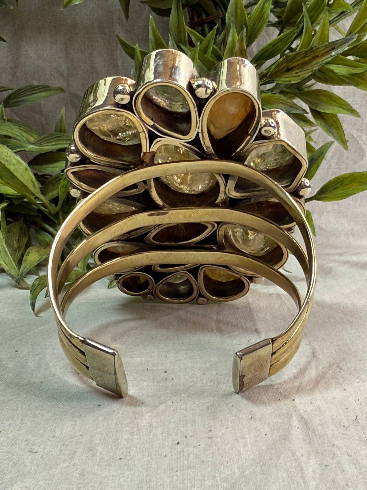 Citrine Nugget Cuff Bracelet - Vintage Vault Boutique