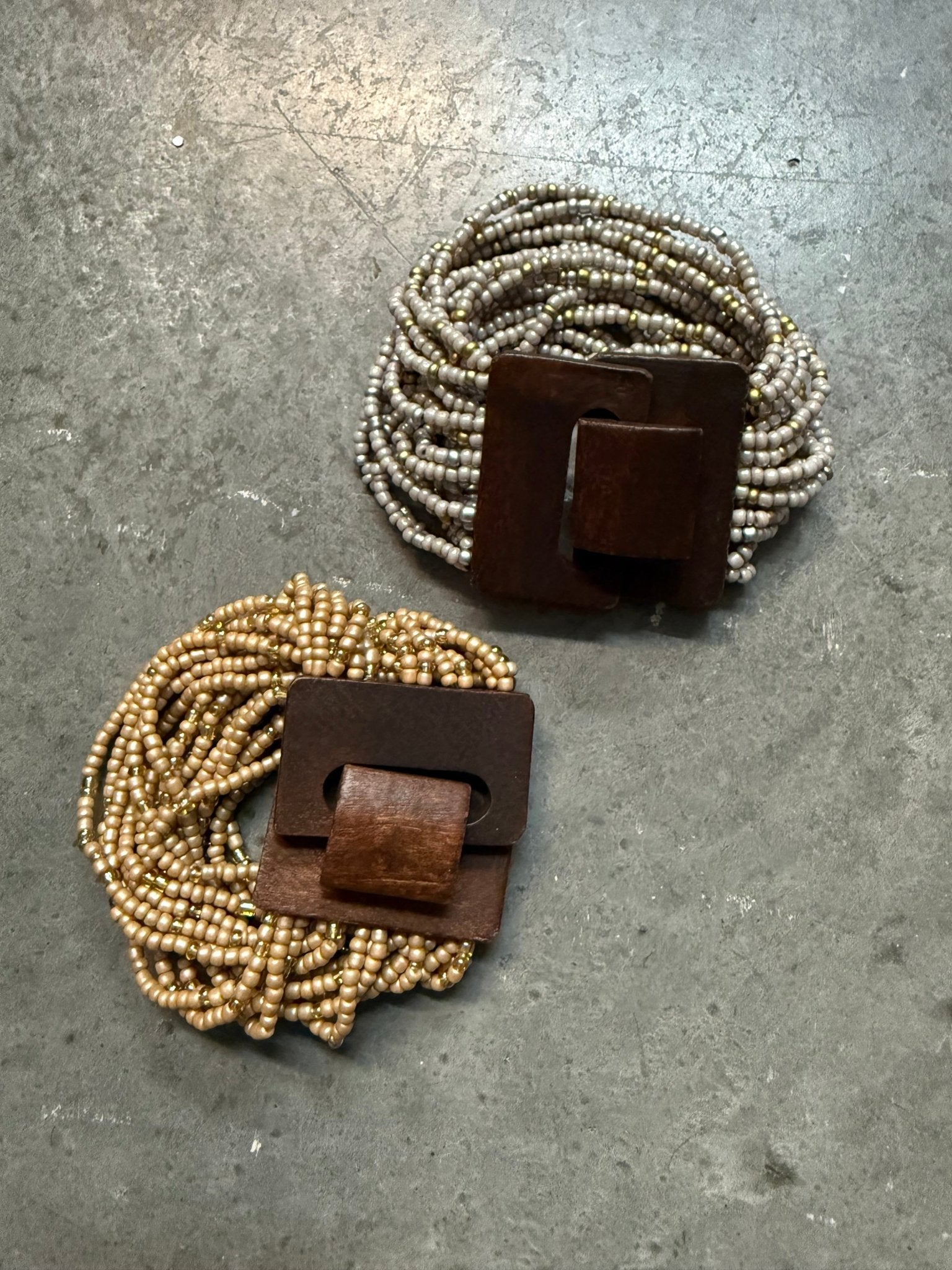 Multi Strand Wooden Closure Bracelet - Vintage Vault Boutique