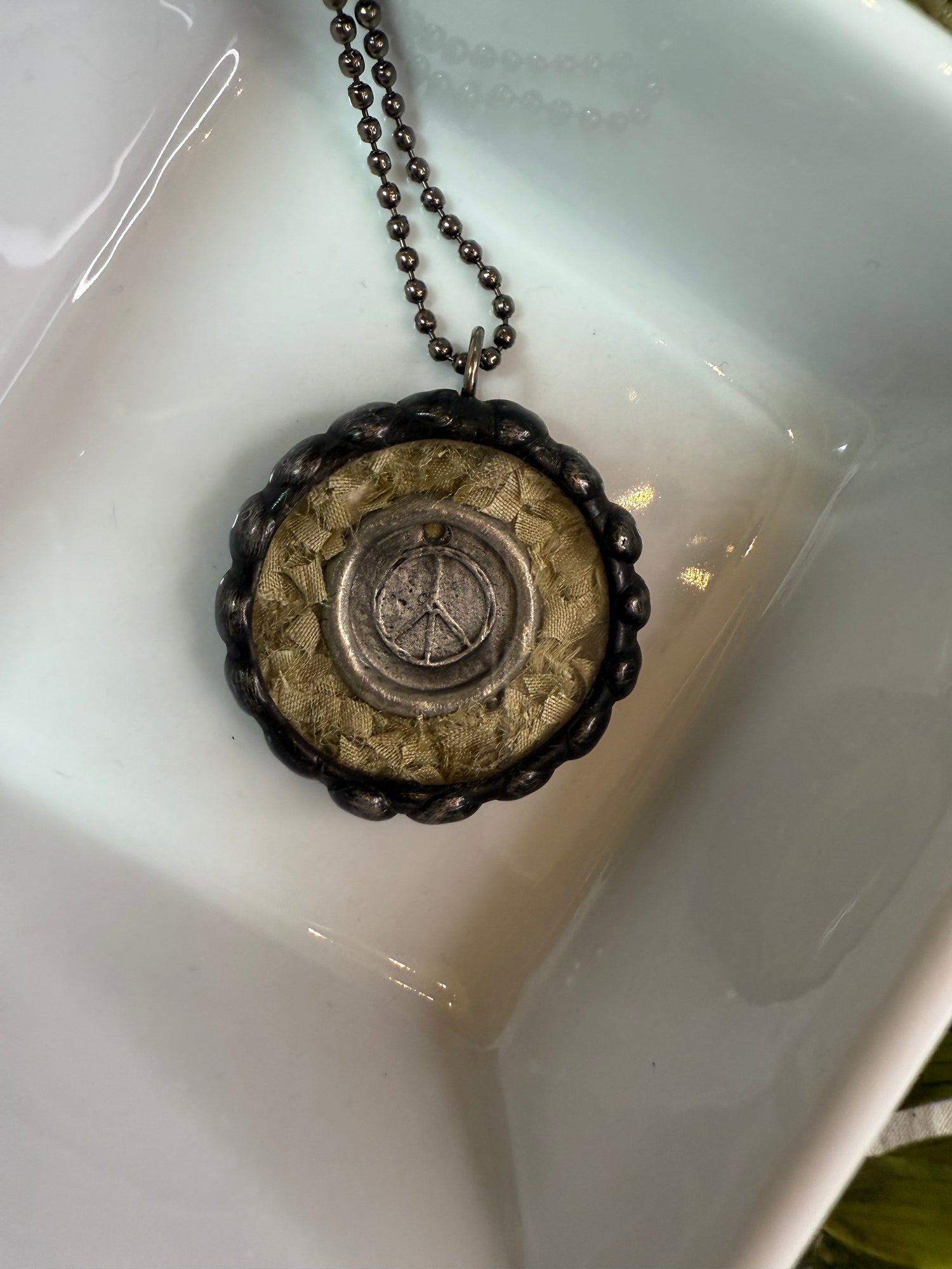 Vintage Bubble Peace Necklace