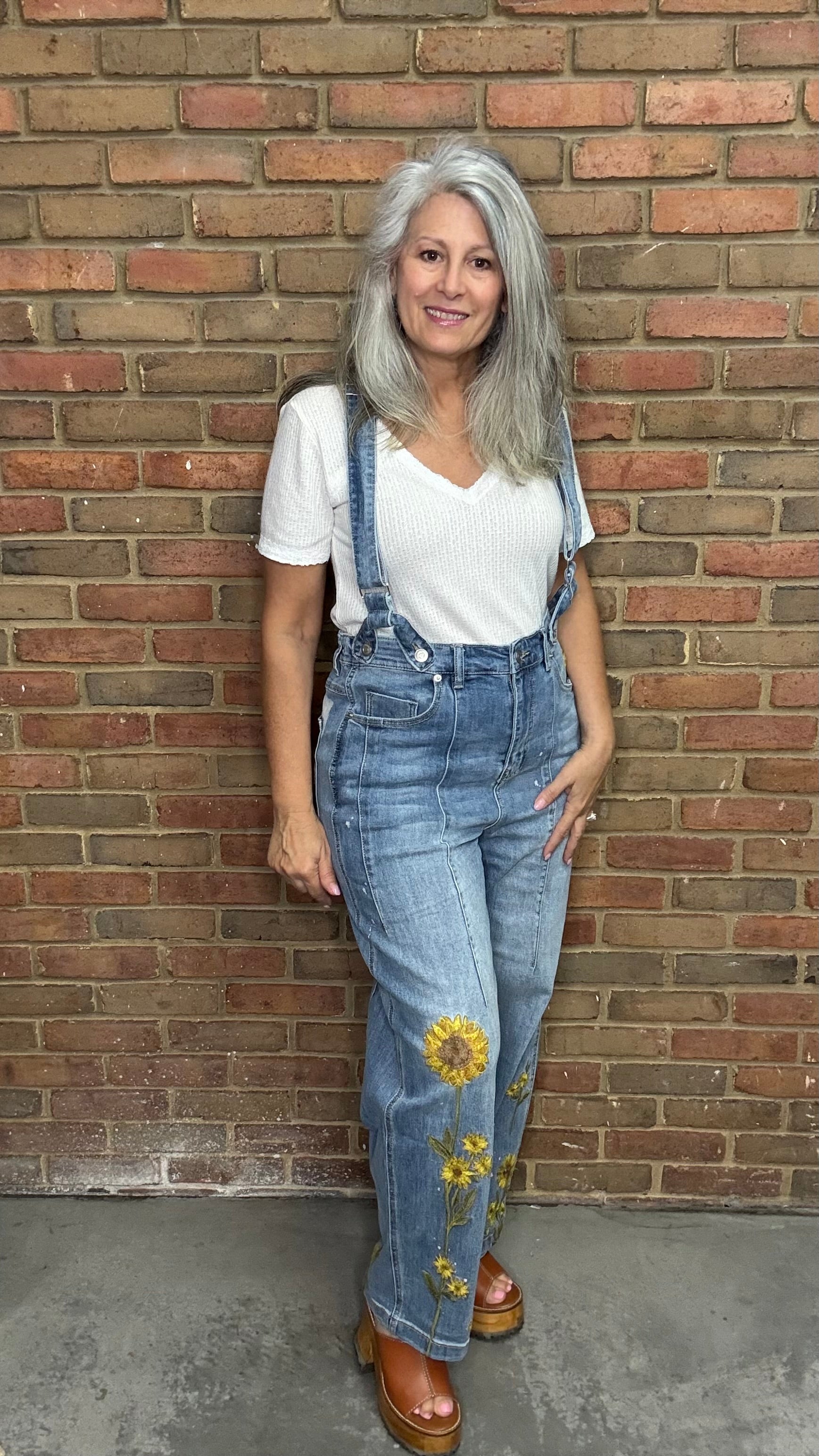 Sunflower Denim Overalls
