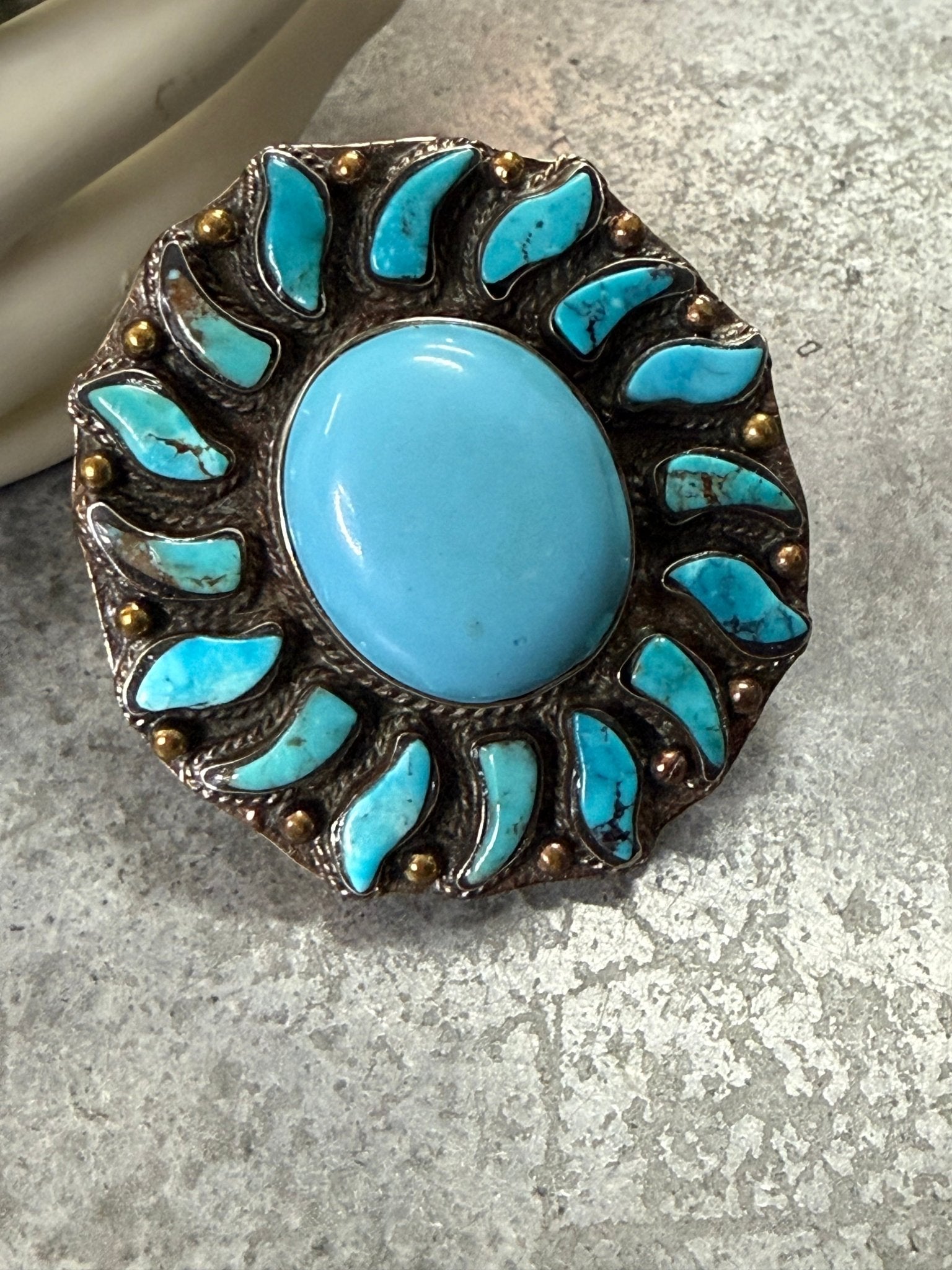 Turquoise Sun Ring - Vintage Vault Boutique