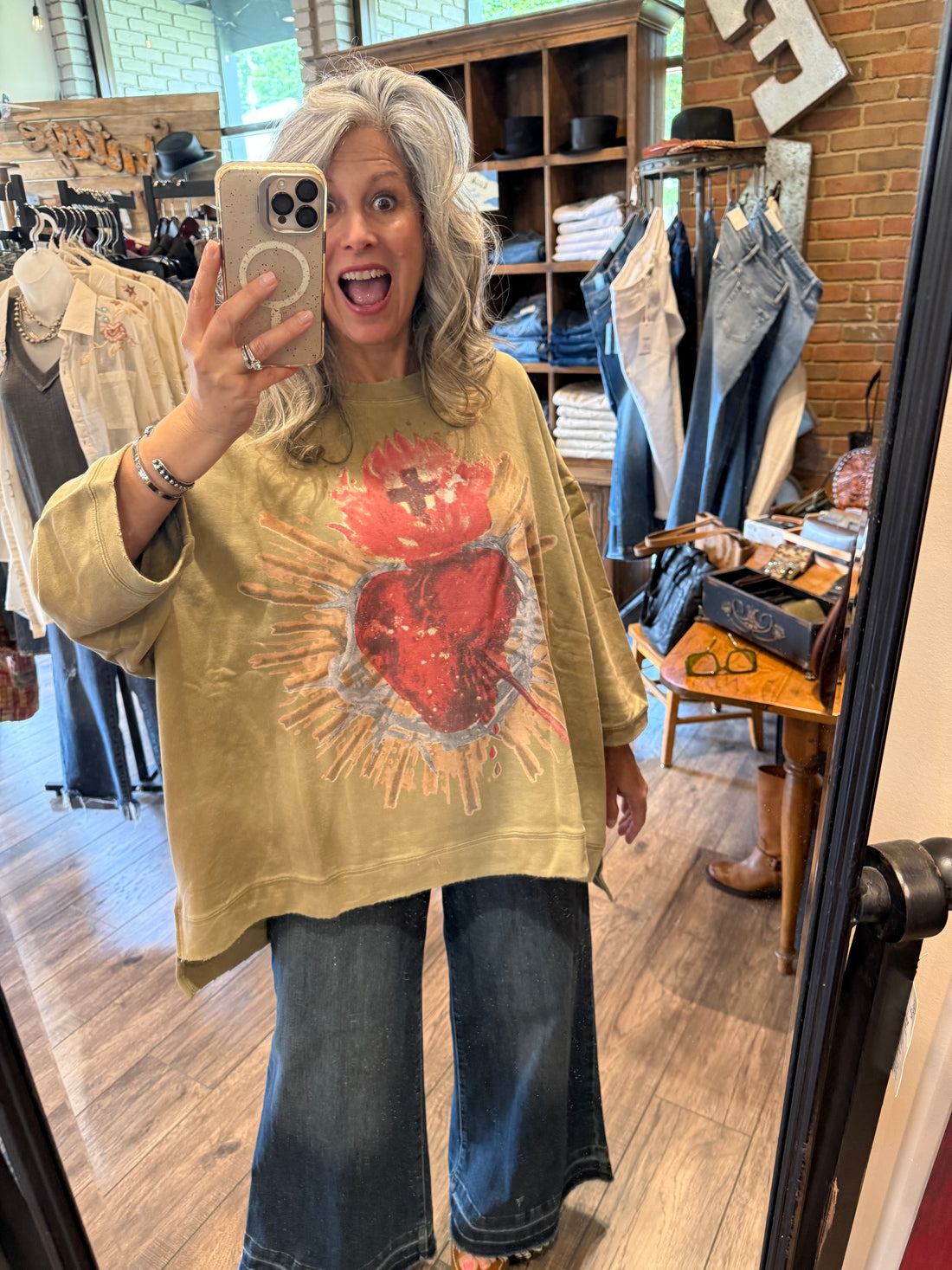 Dance With the Moon Sweatshirt - Olive Sacred