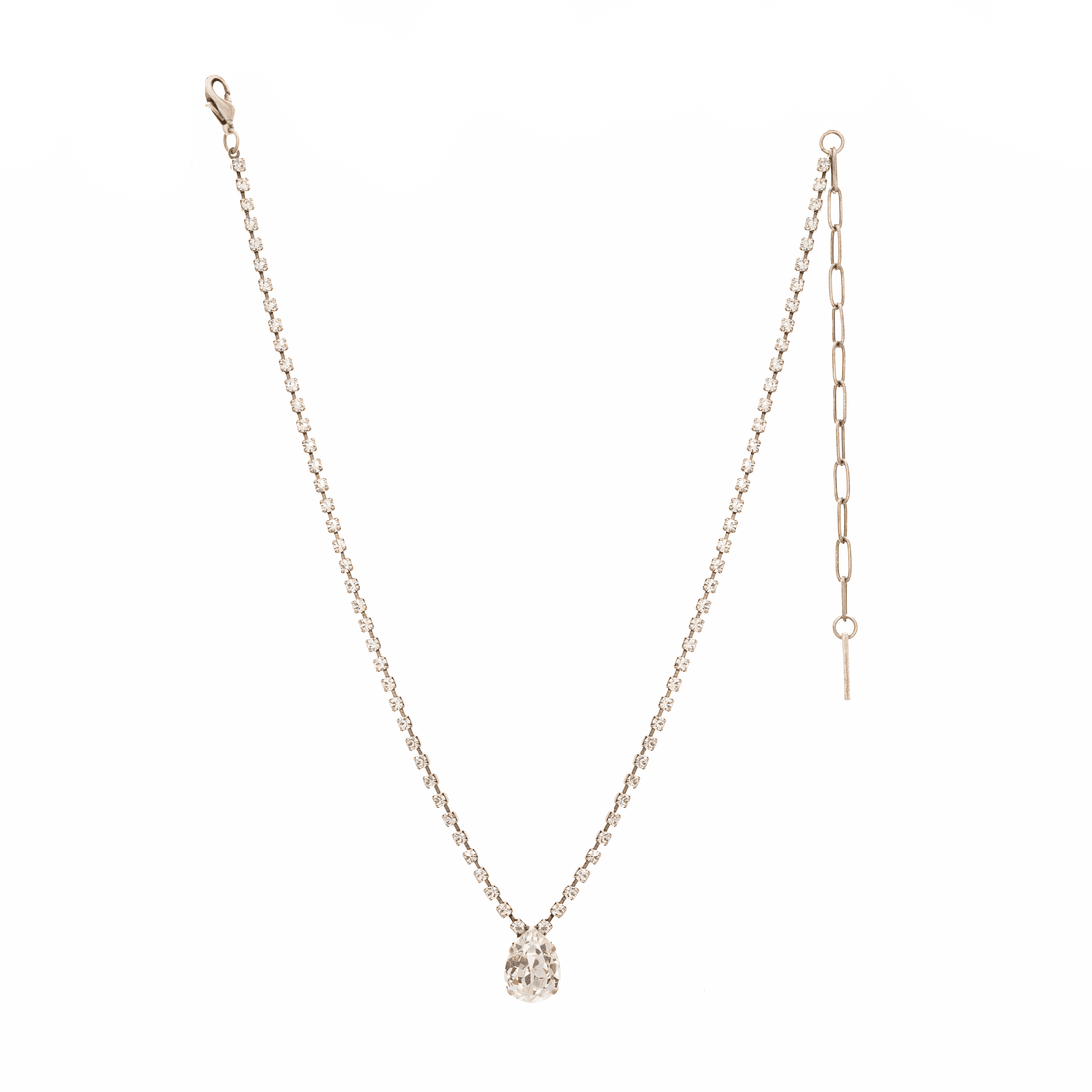 Milli Necklace Clear/Antique Silver - Vintage Vault Boutique