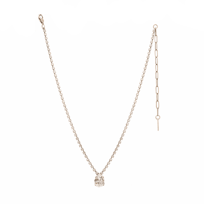 Milli Necklace Clear/Antique Silver - Vintage Vault Boutique