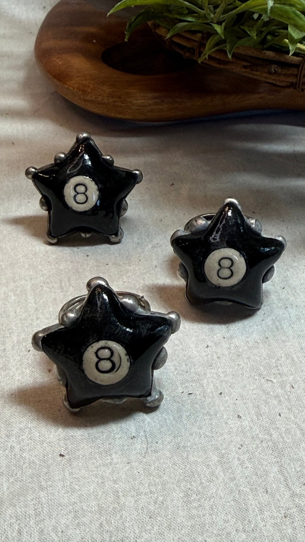Eight Ball Adjustable Ring - Vintage Vault Boutique
