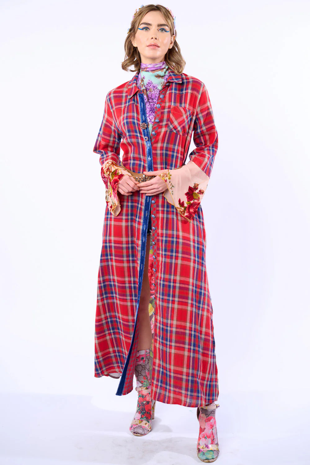 Anna Duster Red Plaid
