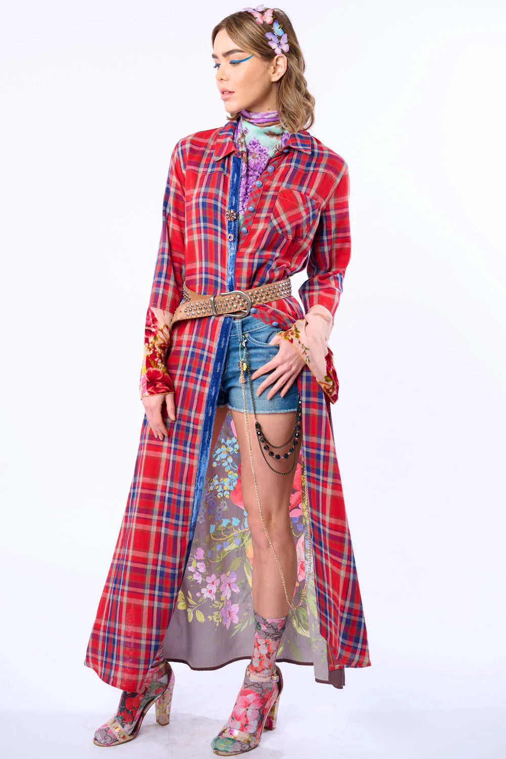 Anna Duster Red Plaid
