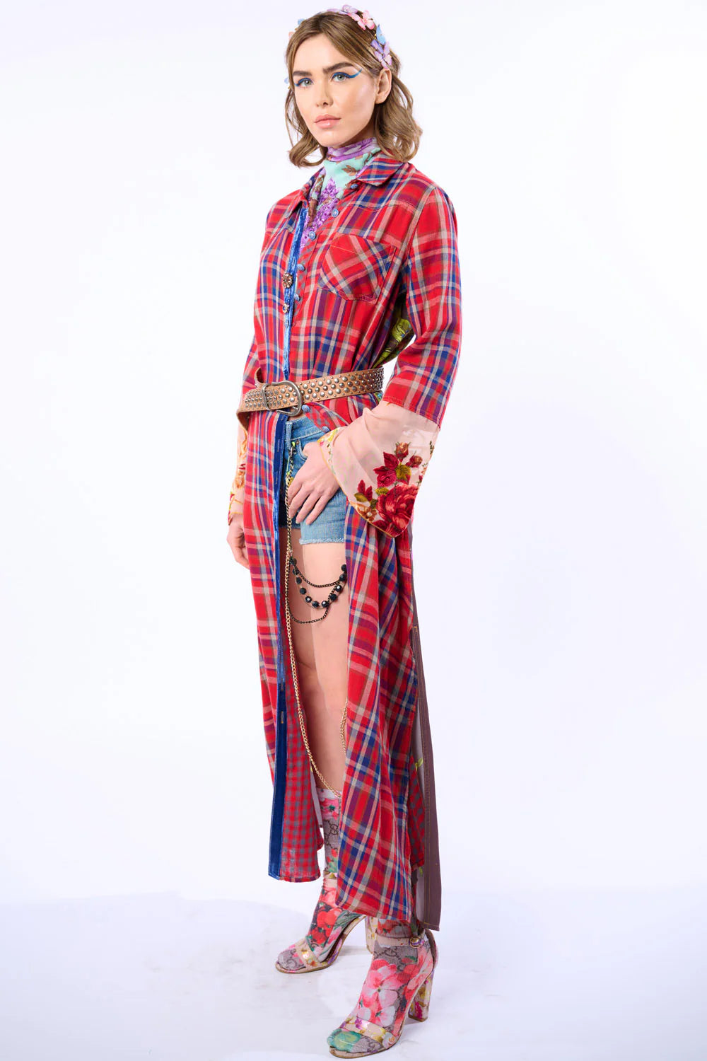 Anna Duster Red Plaid