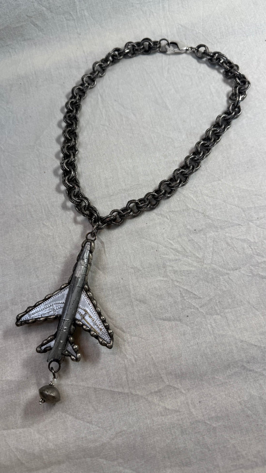 Silver Plane Necklace