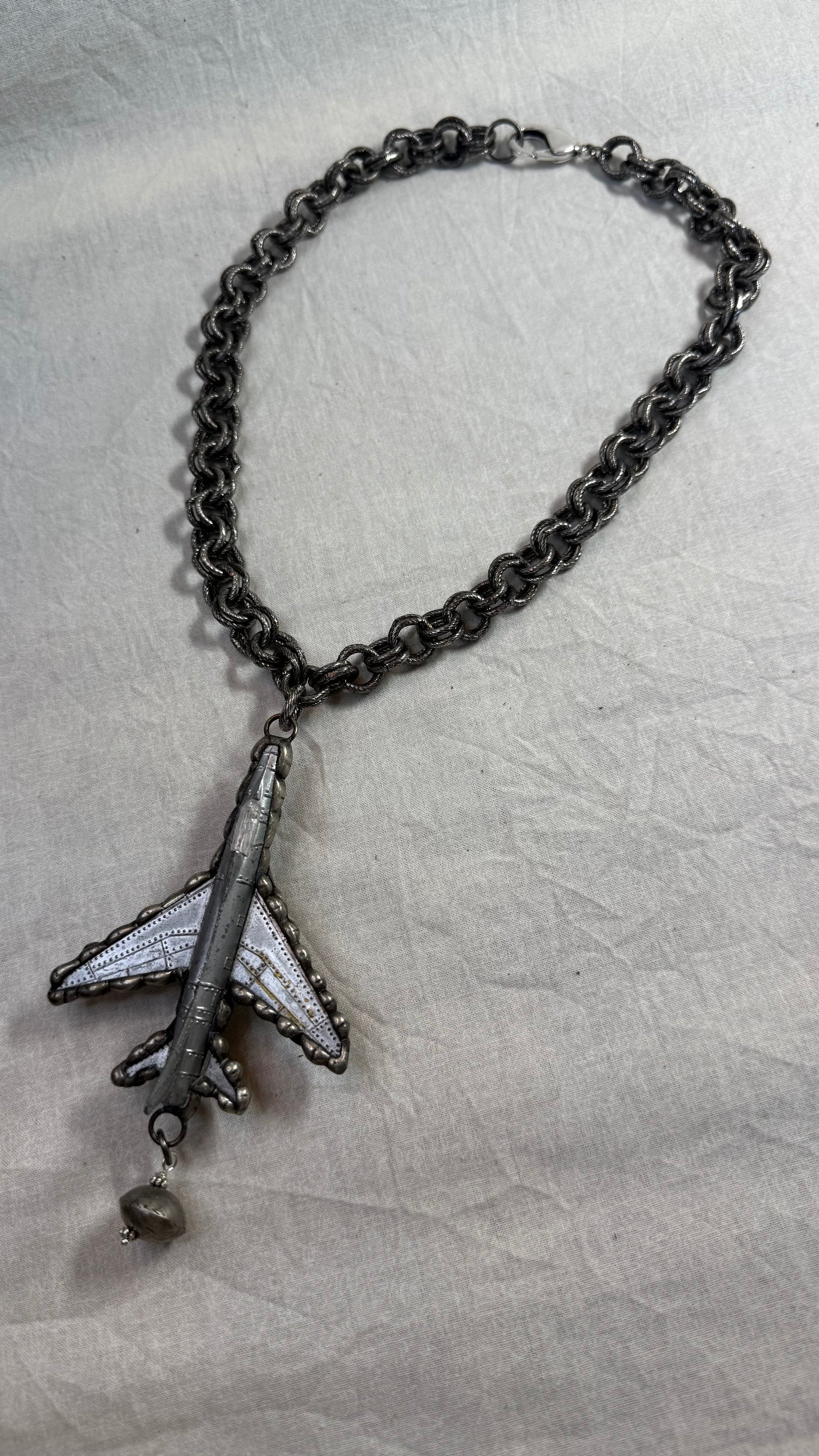 Silver Plane Necklace