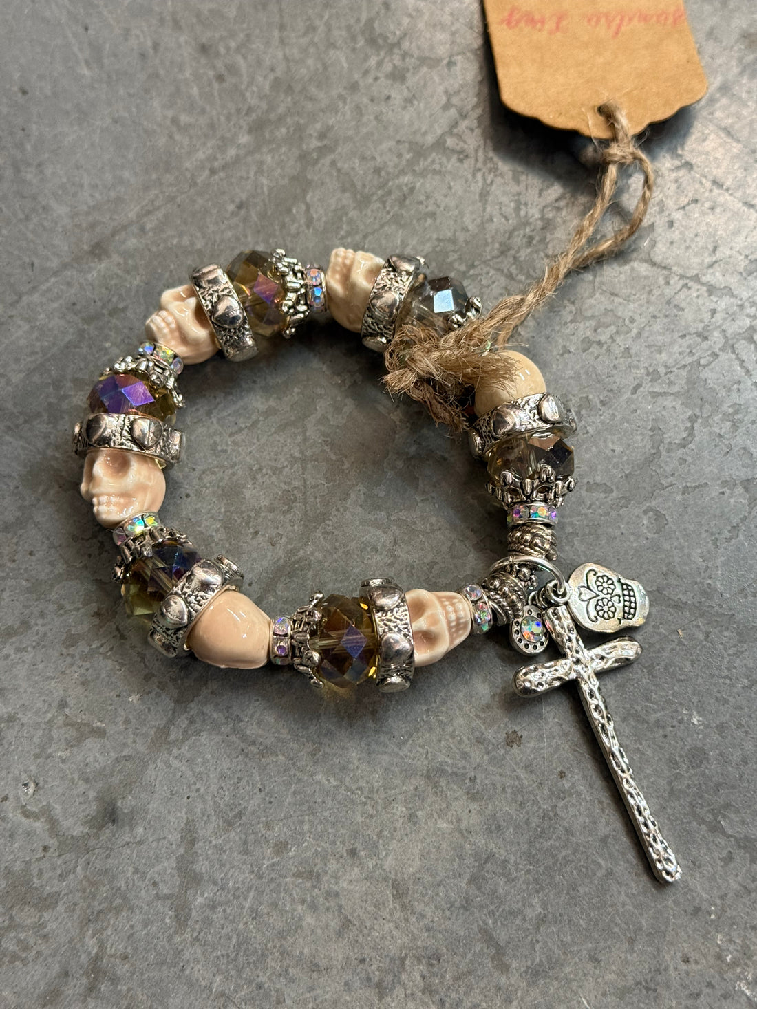 Crystal Skulls Stretch Bracelet