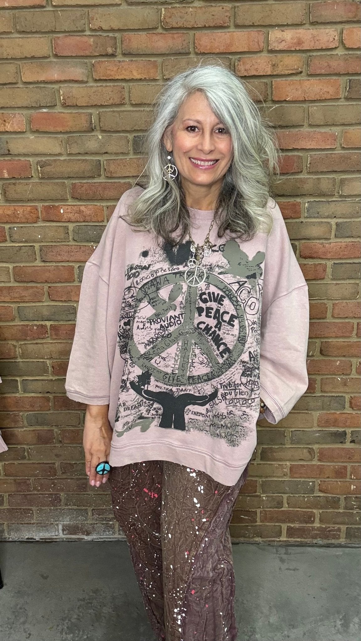 Dance With the Moon Sweatshirt - Peace Plum - Vintage Vault Boutique