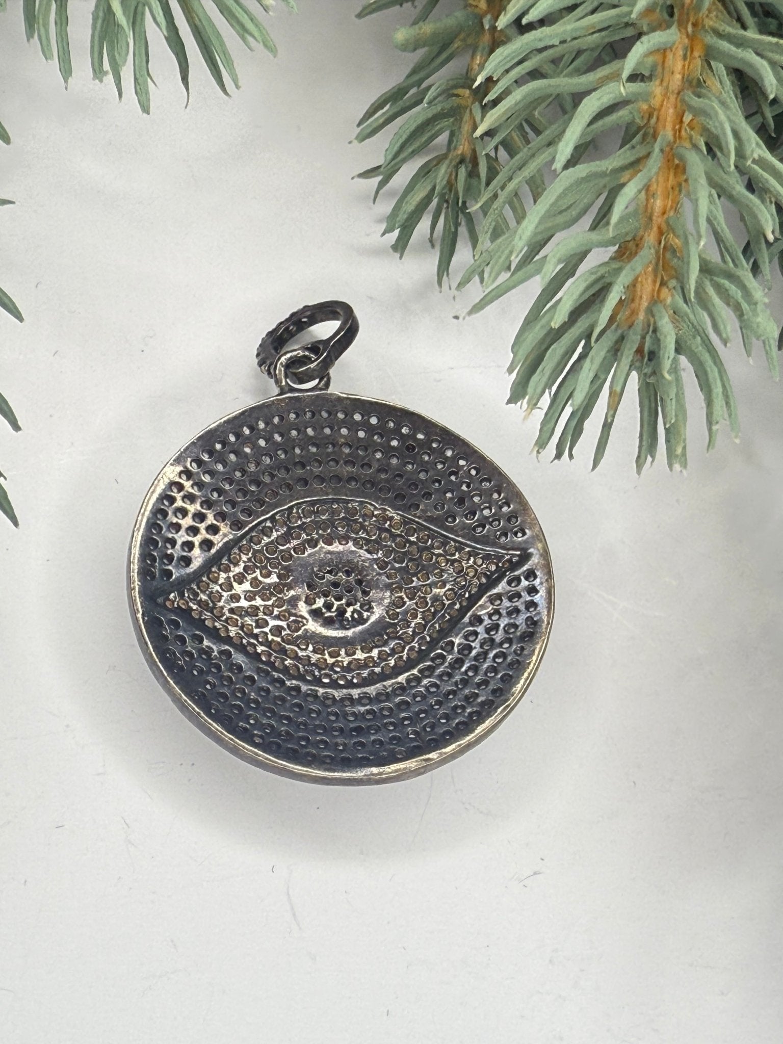 Evil Eye Pave Diamond Pendant - Vintage Vault Boutique