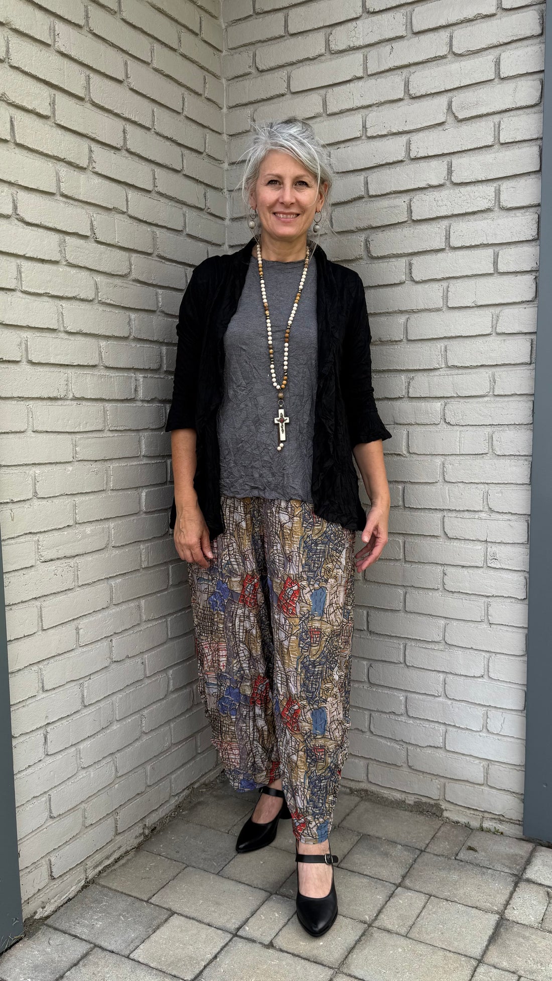 Black Crinkle Solid Cardigan