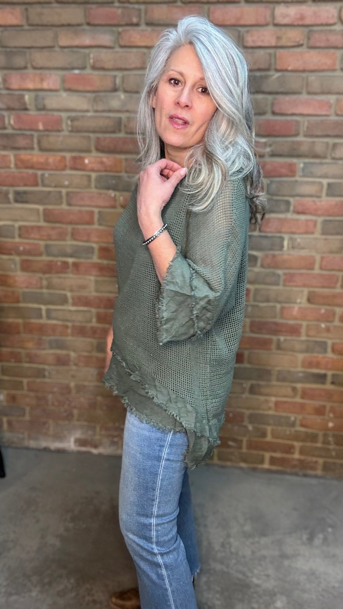 Cotton Mesh Knit Top - Vintage Vault Boutique