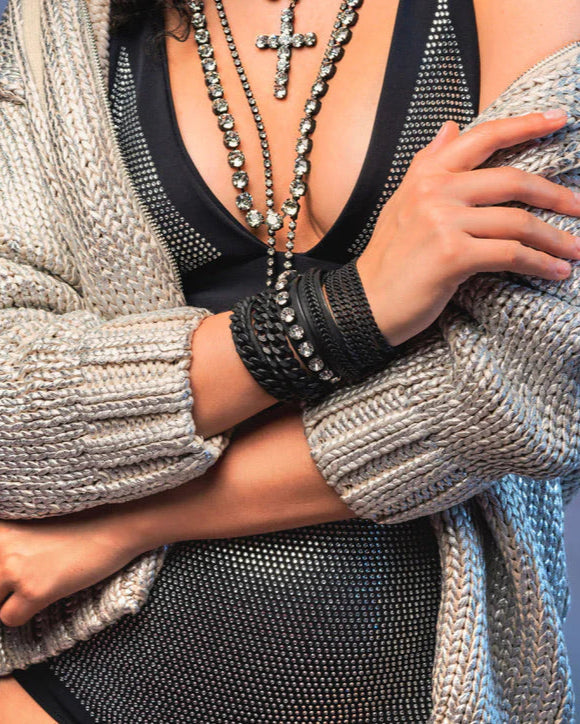 Donatella Necklace in Smutt Clear
