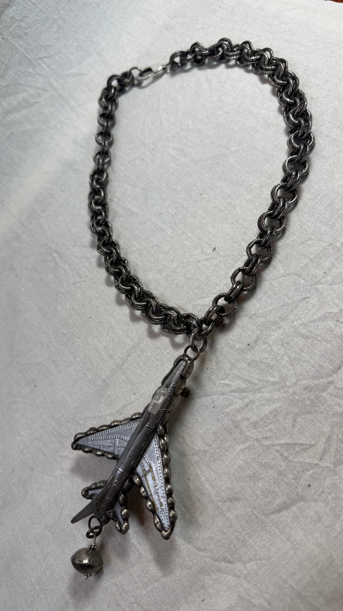 Silver Plane Necklace