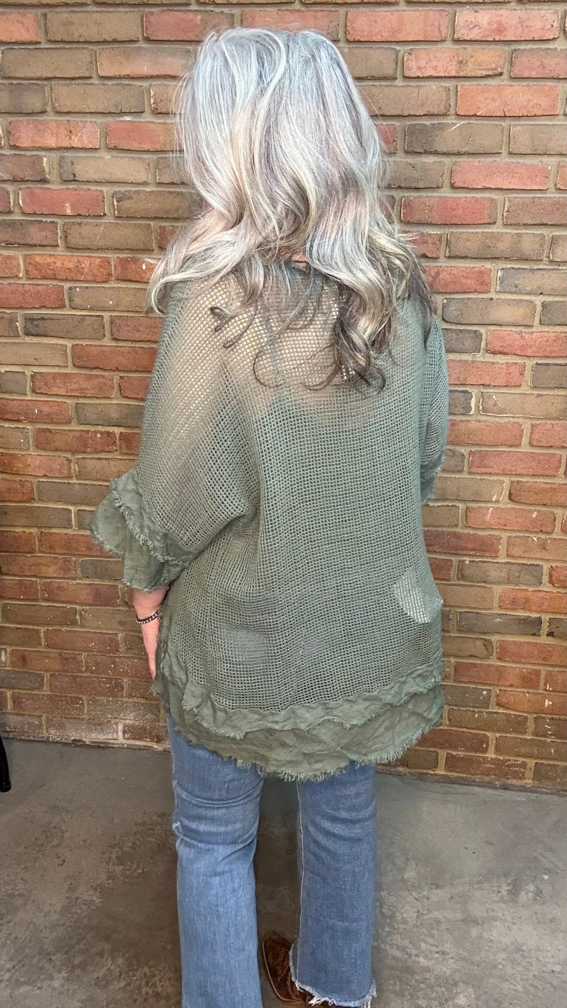 Cotton Mesh Knit Top - Vintage Vault Boutique