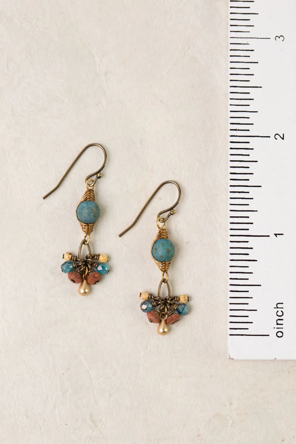 Enlighten Czech Herringbone Earrings E023 - Vintage Vault Boutique