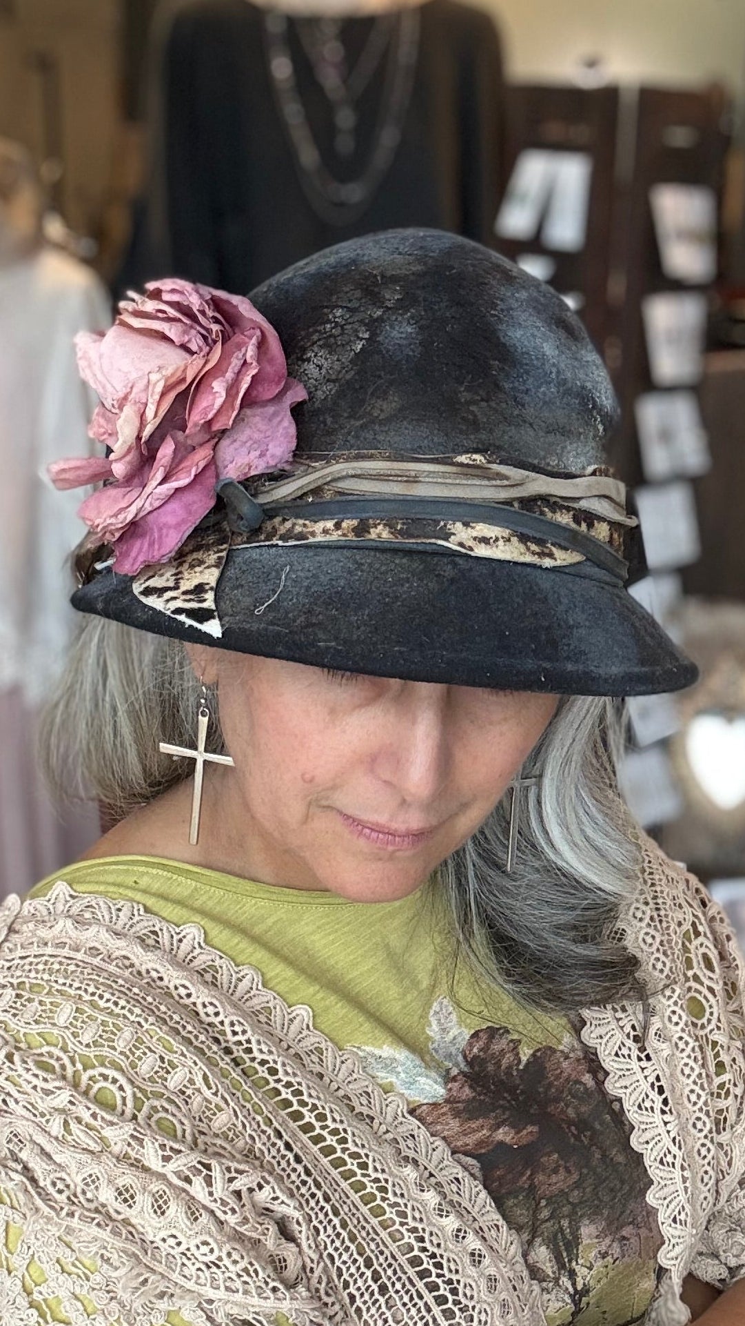 Pink Rose Bucket Hat by A Rare Bird - Vintage Vault Boutique