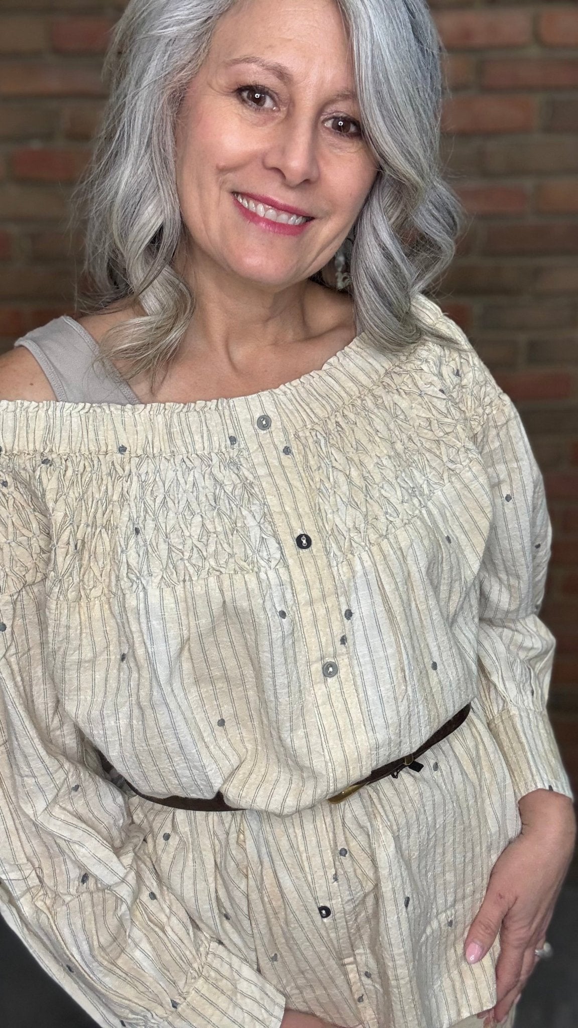 Smocked Shirt - Vintage Vault Boutique