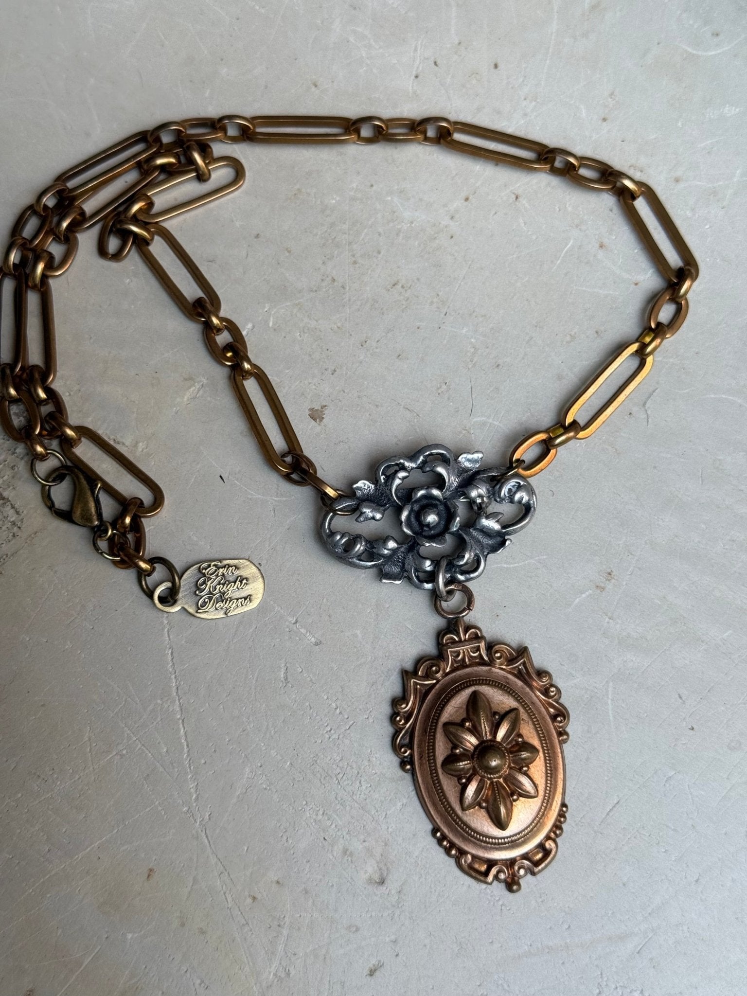 EKD Victorian Broach Necklace - Vintage Vault Boutique