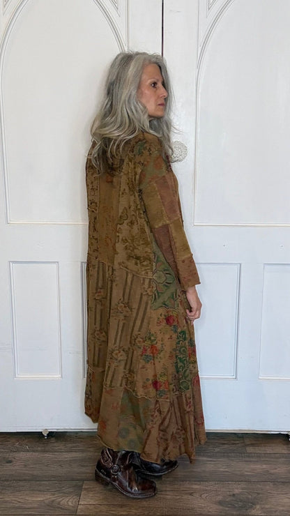 Floral Patchwork Long Knit Dress - Vintage Vault Boutique