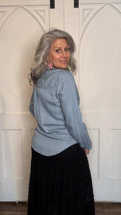 Tencel Denim Ruched Shirt