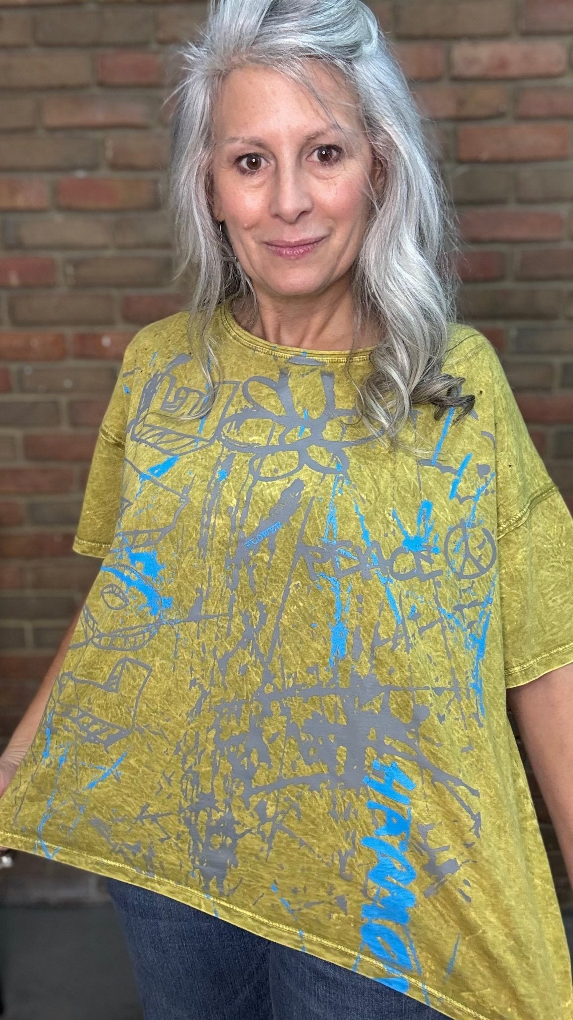 Grafitti T-Shirt in Chartreuse - Vintage Vault Boutique