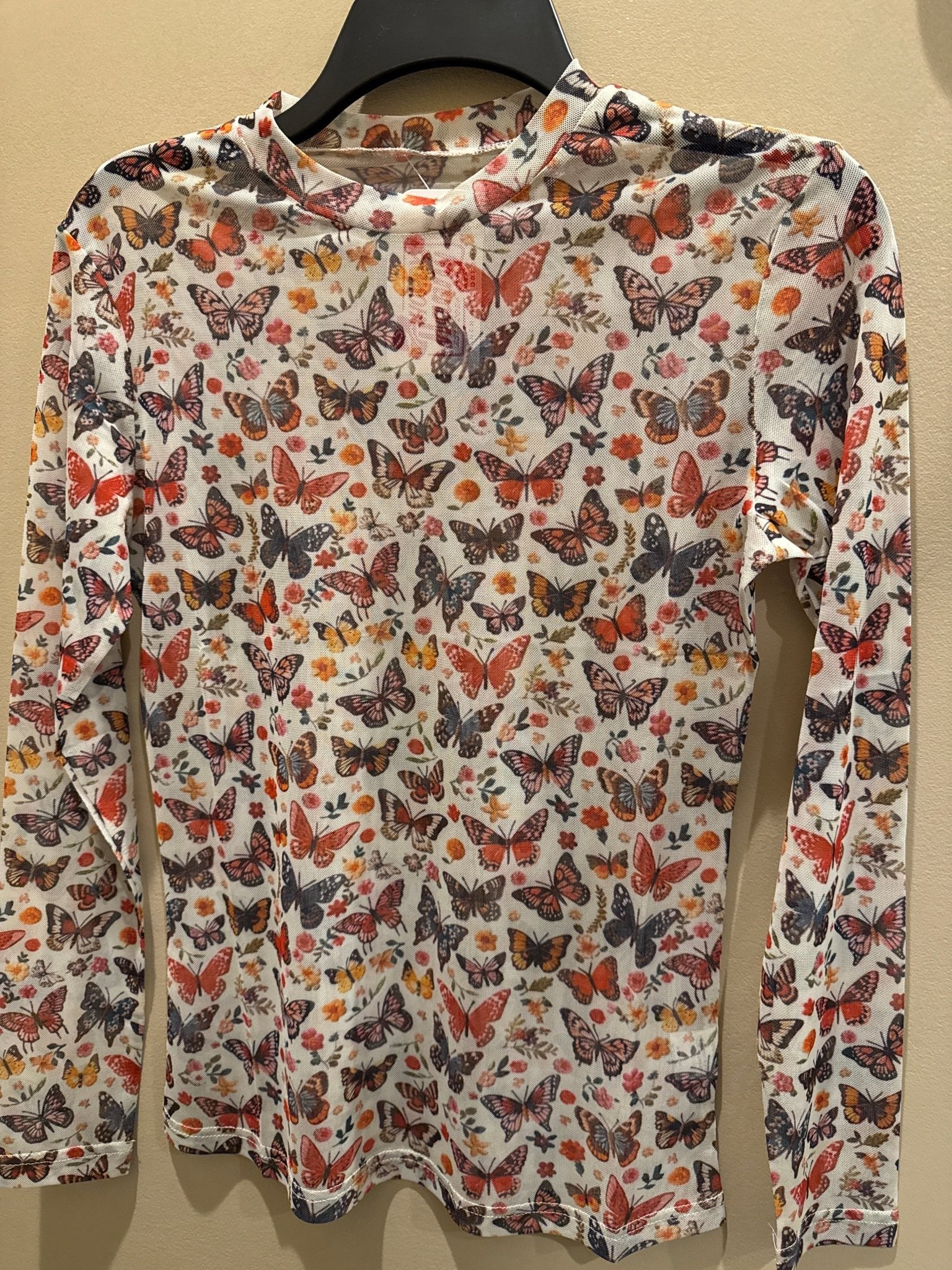 Vintage Butterfly Mesh Top - Vintage Vault Boutique