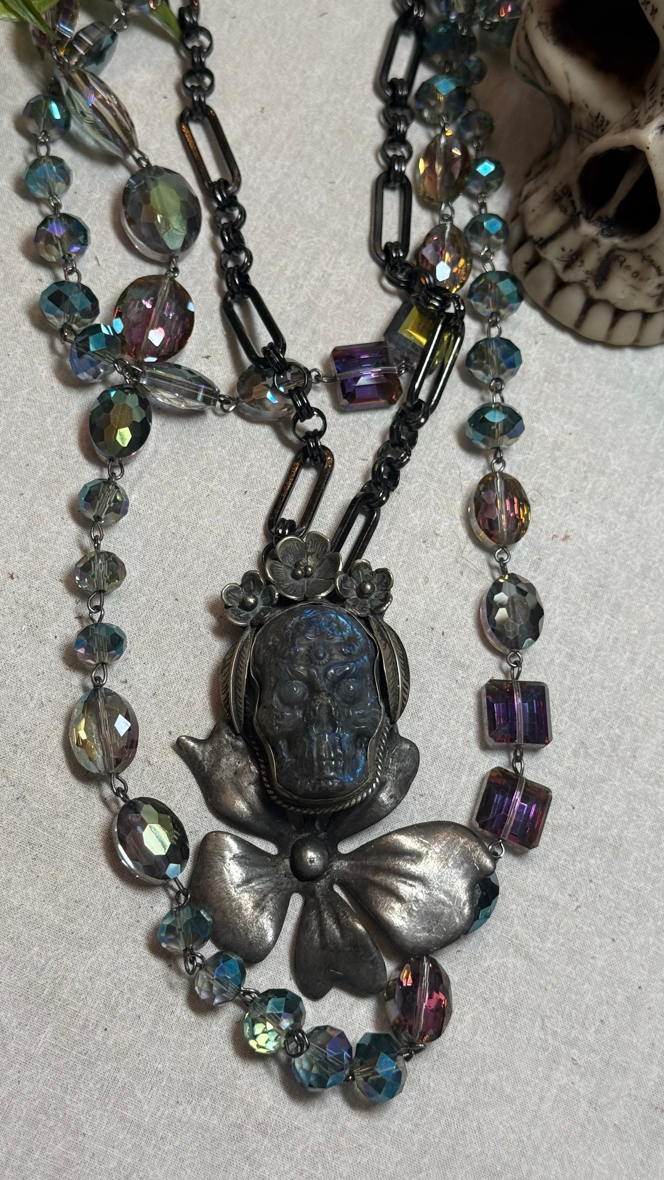 Skull in the Bling Neclace