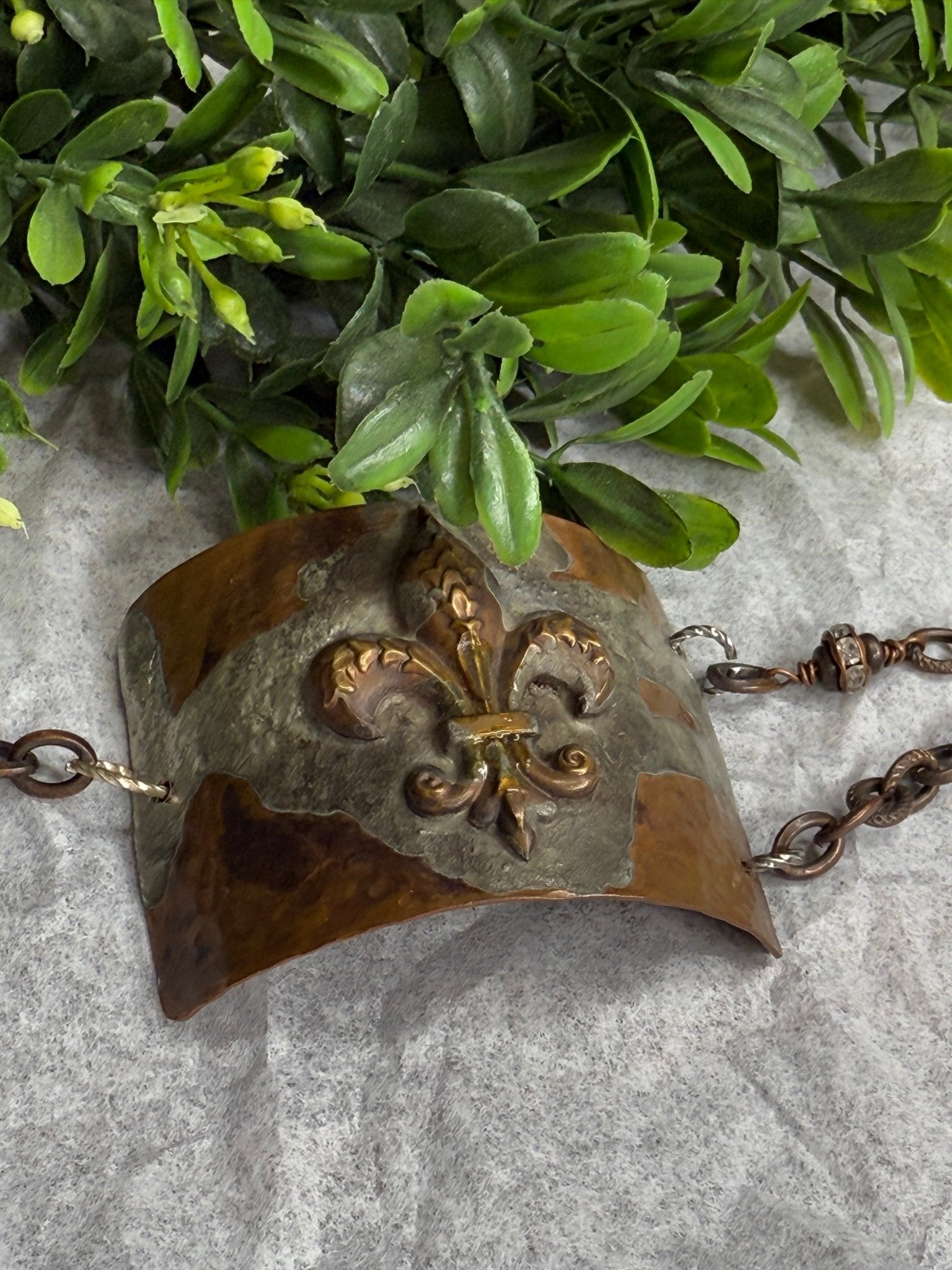 Hand Forged Half Cuff Fleur - de - lis - Vintage Vault Boutique