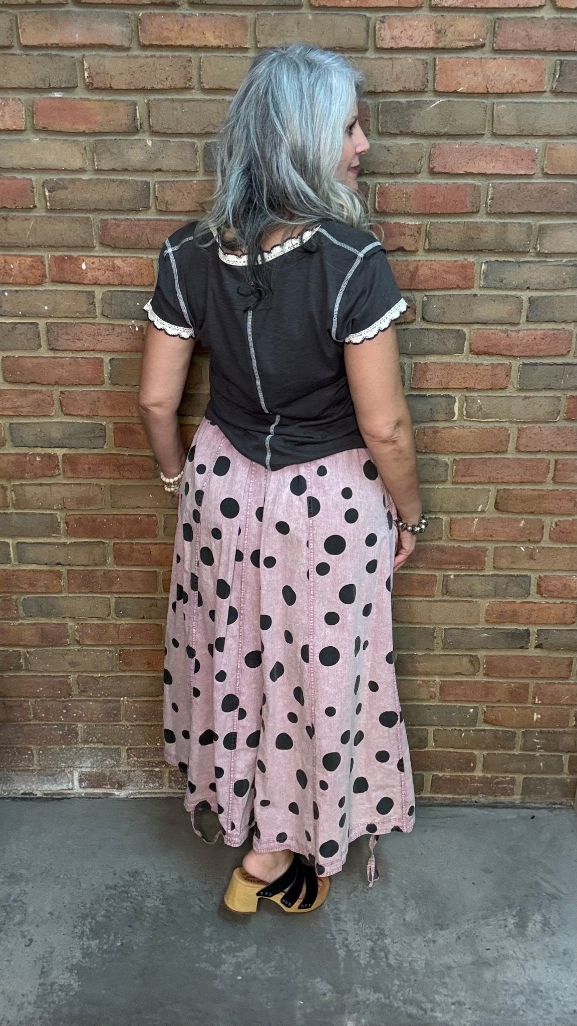 Polka Dot Dusty Rose Skirt - Vintage Vault Boutique