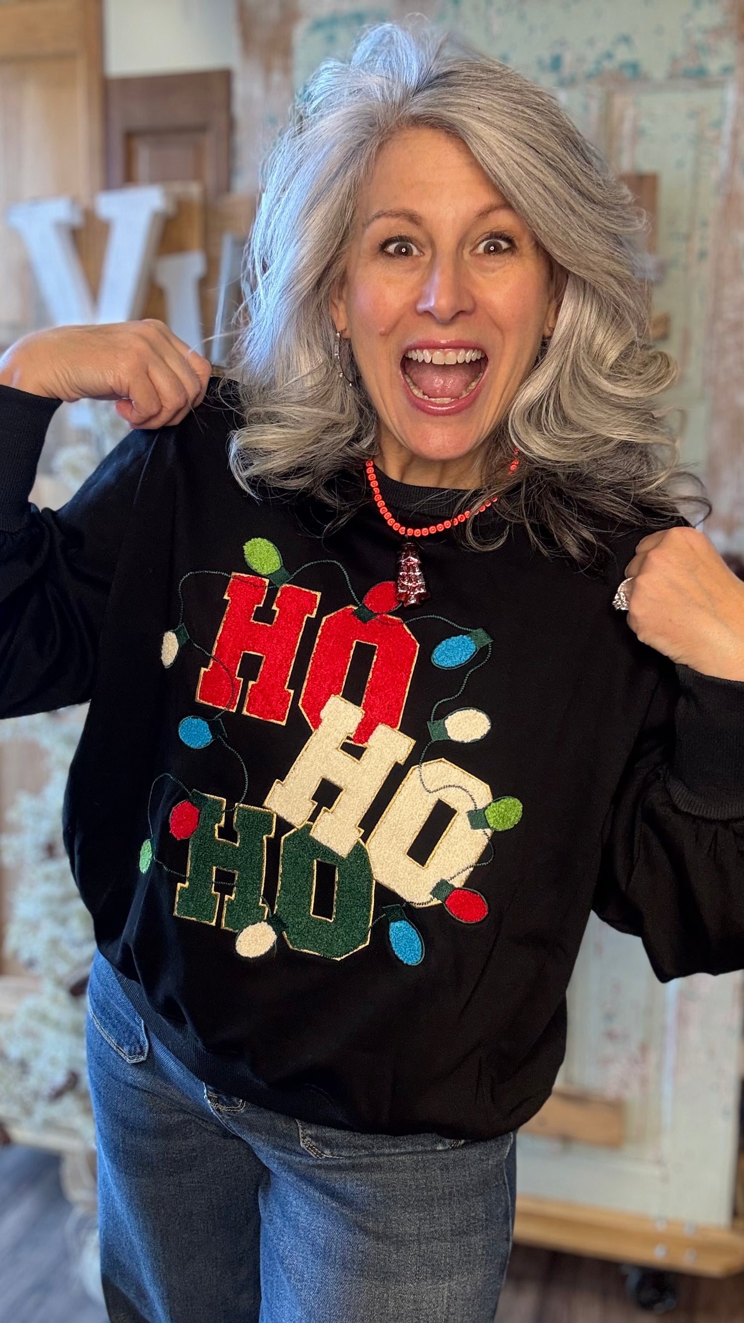 Black Ho Ho Ho Sweatshirt