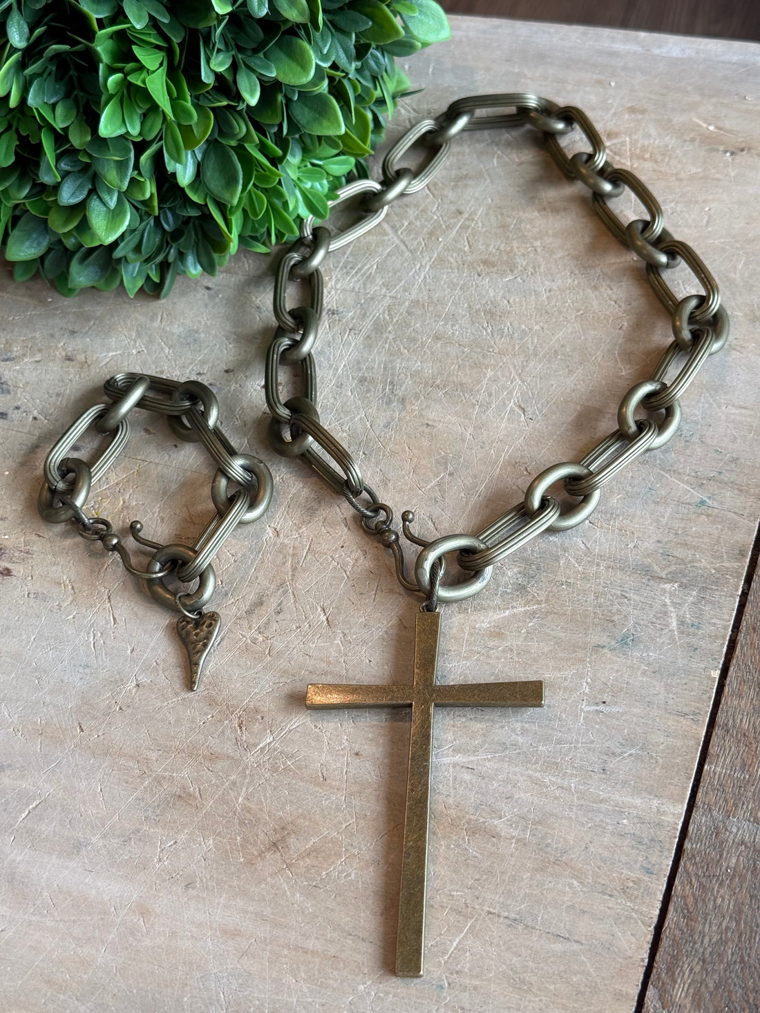 Brass Large Link Bracelet