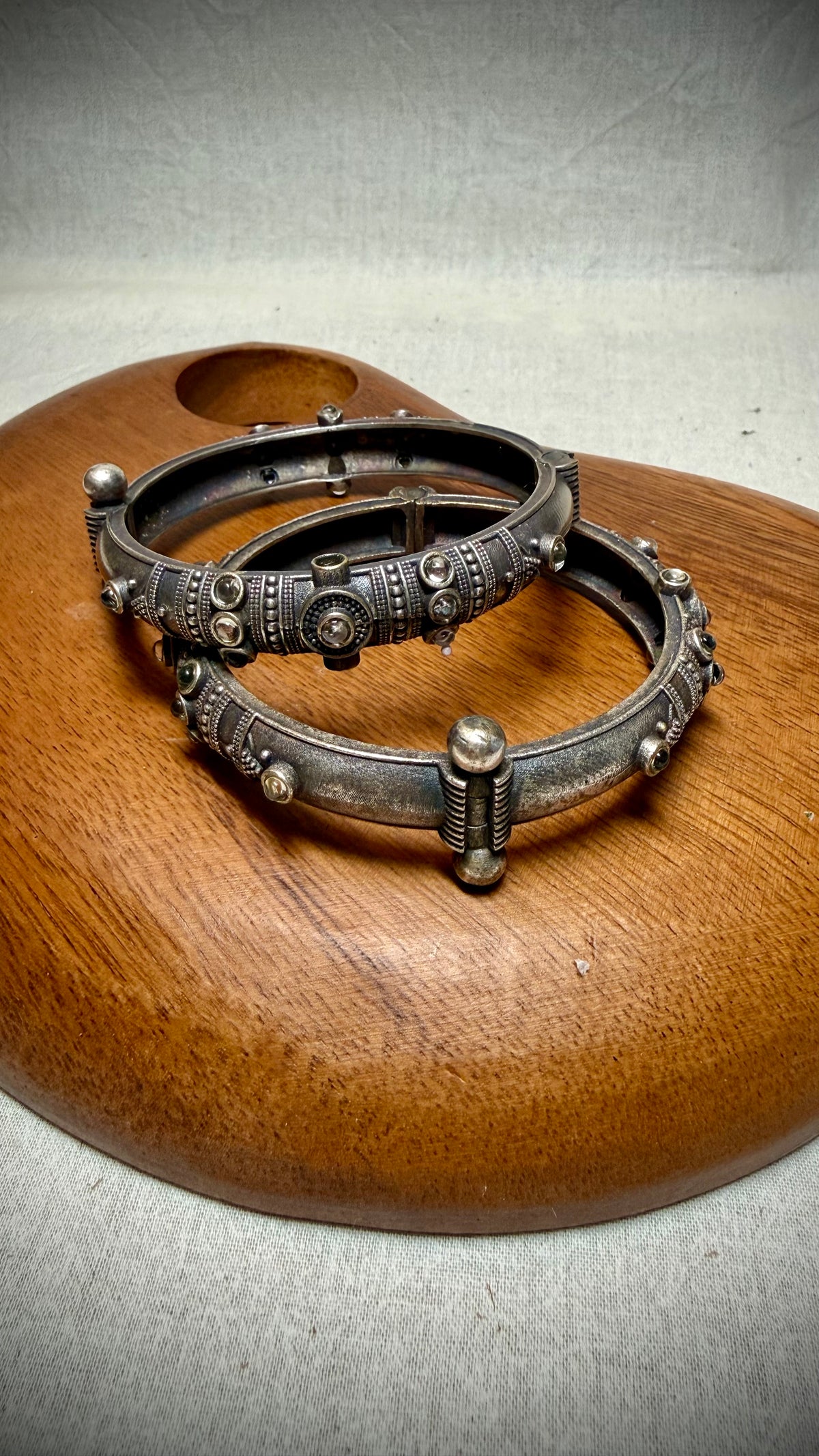 Hinged Exotic Silver Bracelet