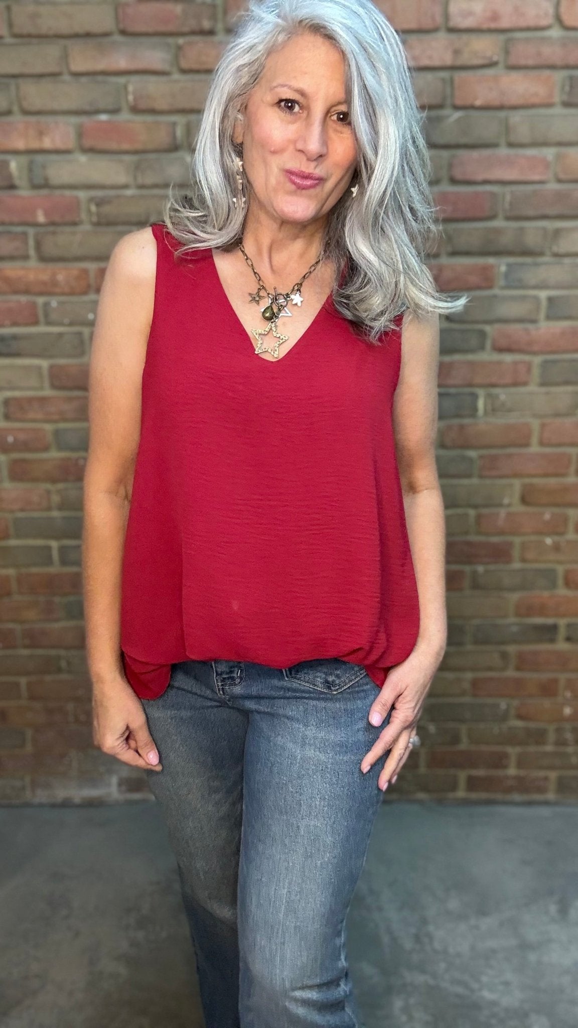 Red Balloon Front Tank Top - Vintage Vault Boutique
