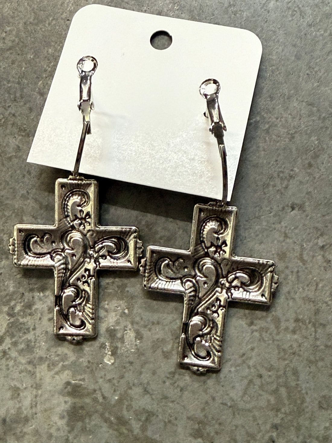 Cross Hoop Dangle Earring