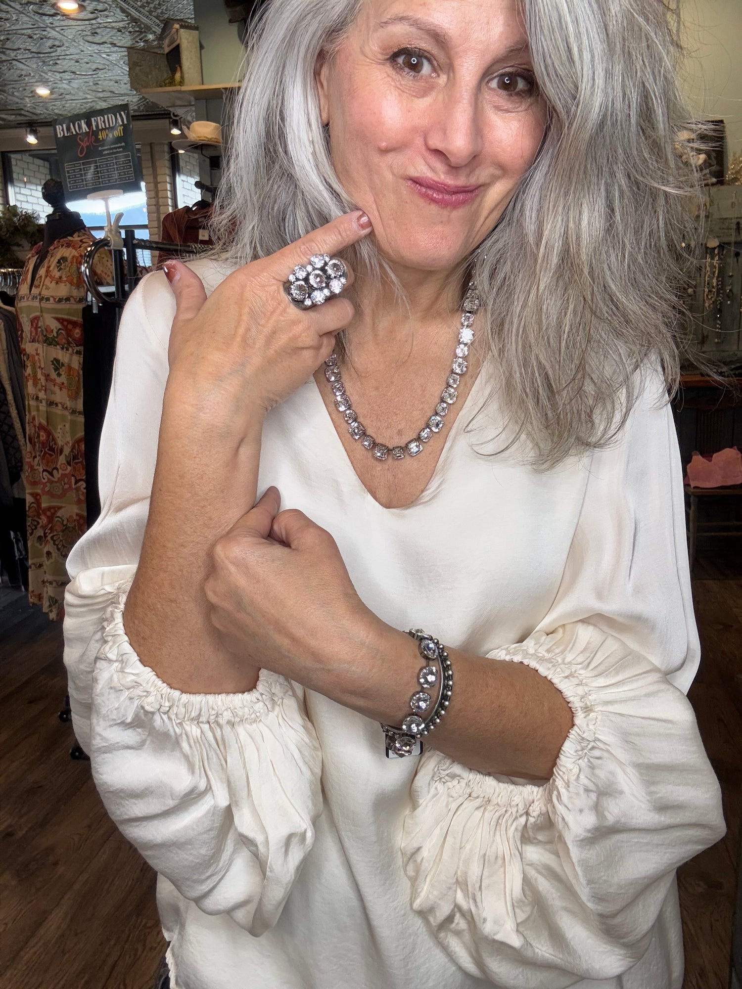 Jadia Necklace in Antique Silver