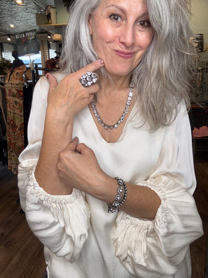 Jadia Necklace in Antique Silver