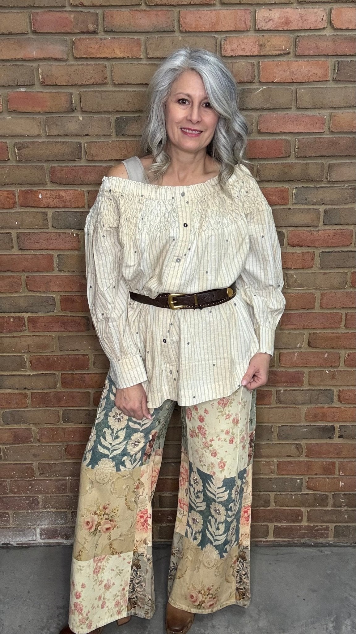 Smocked Shirt - Vintage Vault Boutique